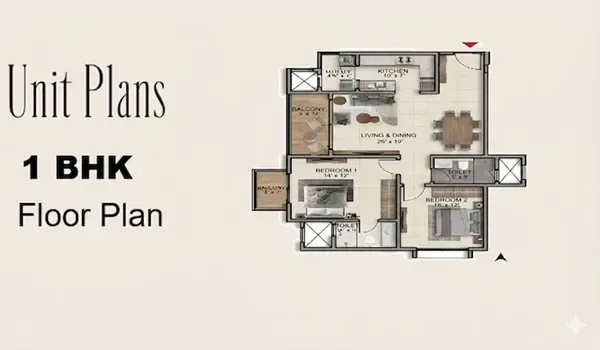 1 BHK apartment configuration at Brigade Innovation Gardens Devanahalli
