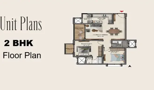 2 BHK apartment configuration at Brigade Innovation Gardens Devanahalli
